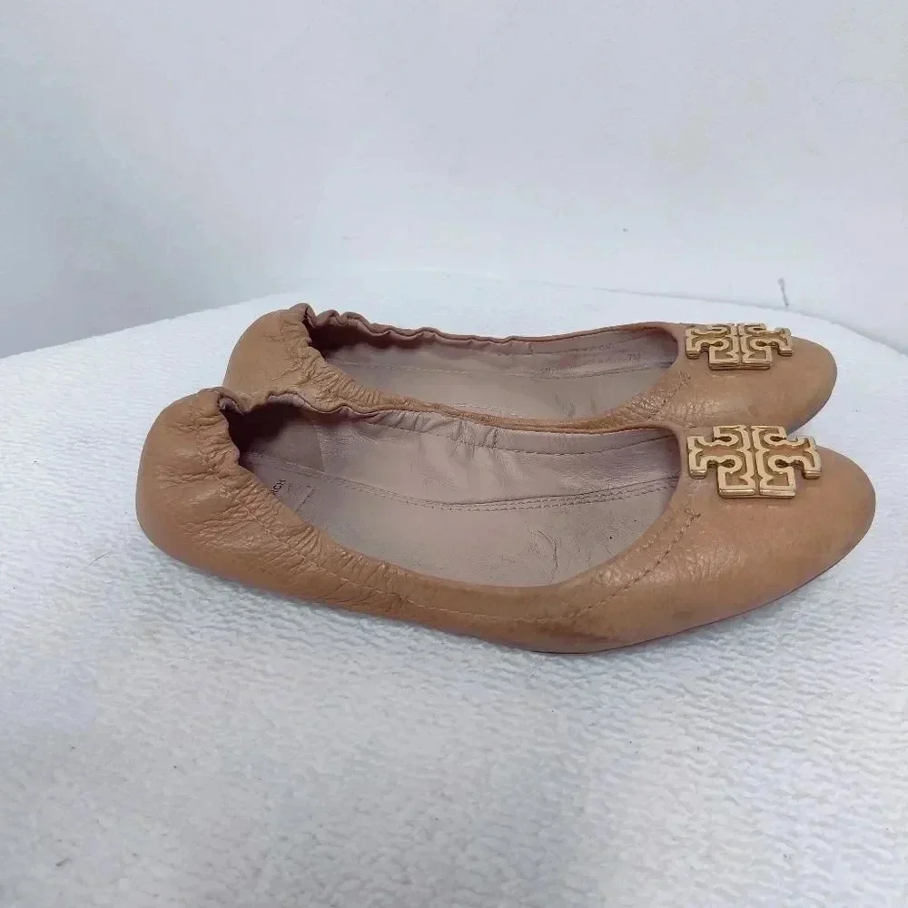 Tory Burch signature tan ballet flats 7